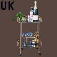 Gold Drinks Trolley with Glass