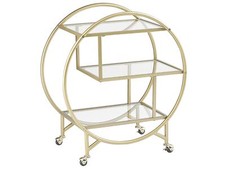 Metal Drinks Trolley Gold with