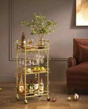 3-Tier Drinks Trolley, Gold