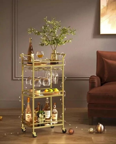 Tier drinks trolley gold - drinks, trolley,