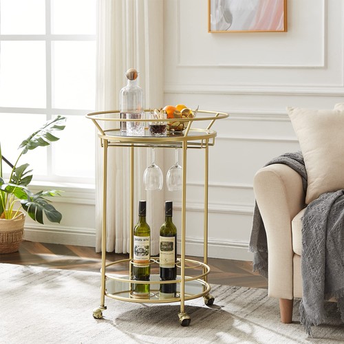 Round drinks trolley gold - drinks, 2