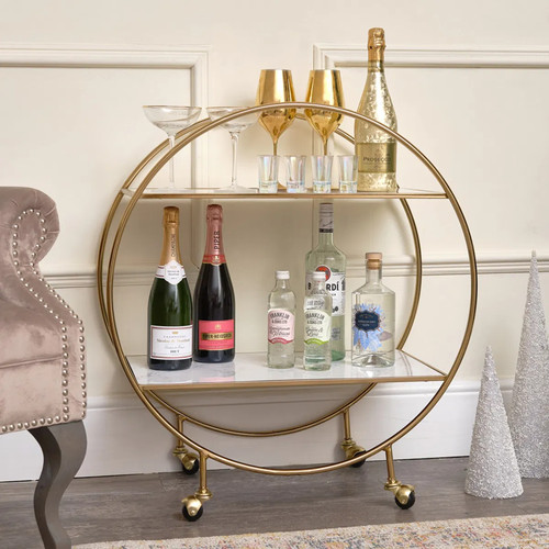 Gold marble round - bar, cart
