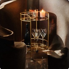 Gold Metal Bar Cart Drinks