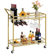 HOOBRO Drinks Trolley Gold