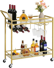 Gold Bar Trolley with Glass