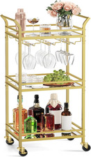 3-Tier Drinks Trolley, Gold