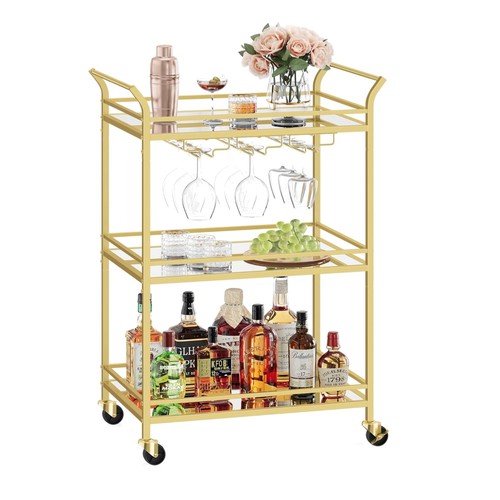 Gold tier drinks trolley - gold,