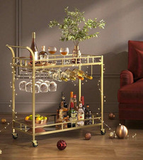 Drinks Trolley, Gold Bar Cart