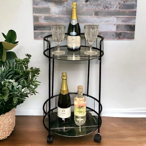 Round tier trolley with - with, two