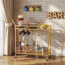 HOOBRO Drinks Trolley Gold Bar