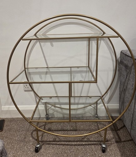 Gold circular glass drinks - glass,