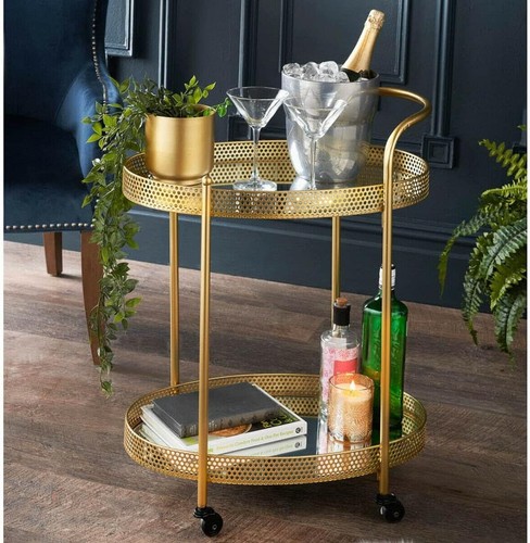 Gold mirrored oval drinks - mirrored,