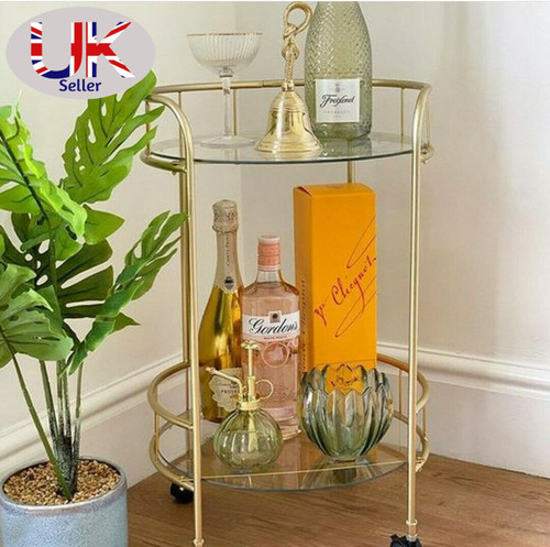 Gold drinks trolley - gold,