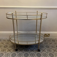 Gold Mirrored Oval Drinks