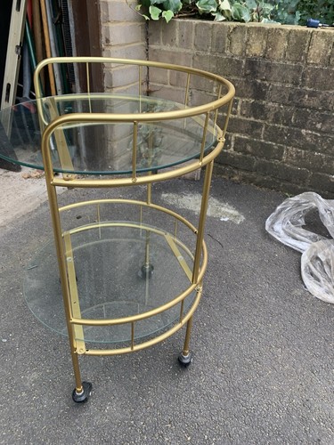 Small drinks trolley - small, brass